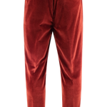 Pantalone con elastico in velluto liscio ruggine retro