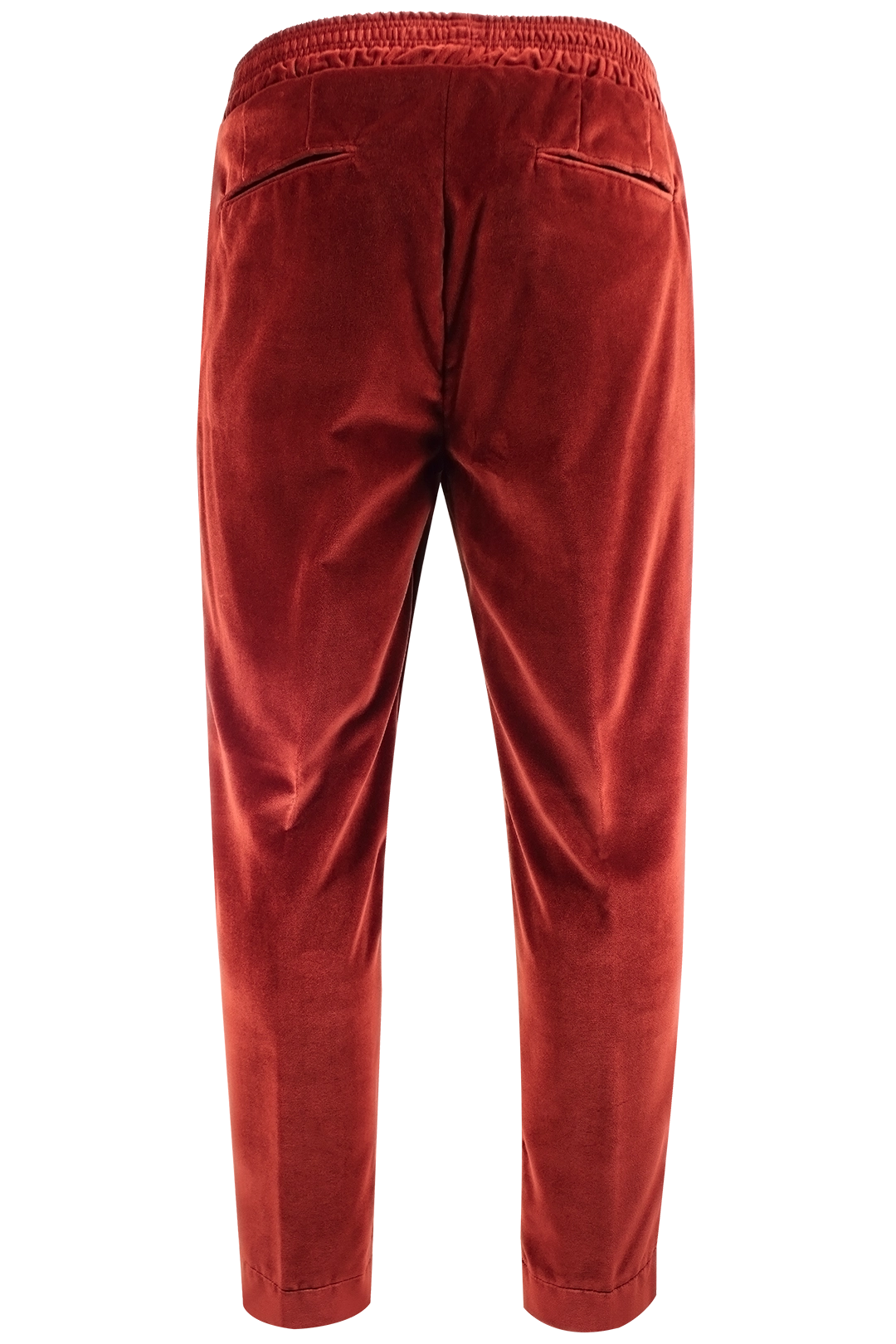 Pantalone con elastico in velluto liscio ruggine retro