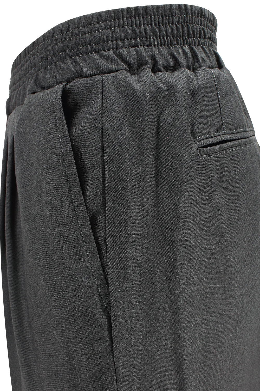 Pantalone con elastico in vita in cotone grigio scuro lato