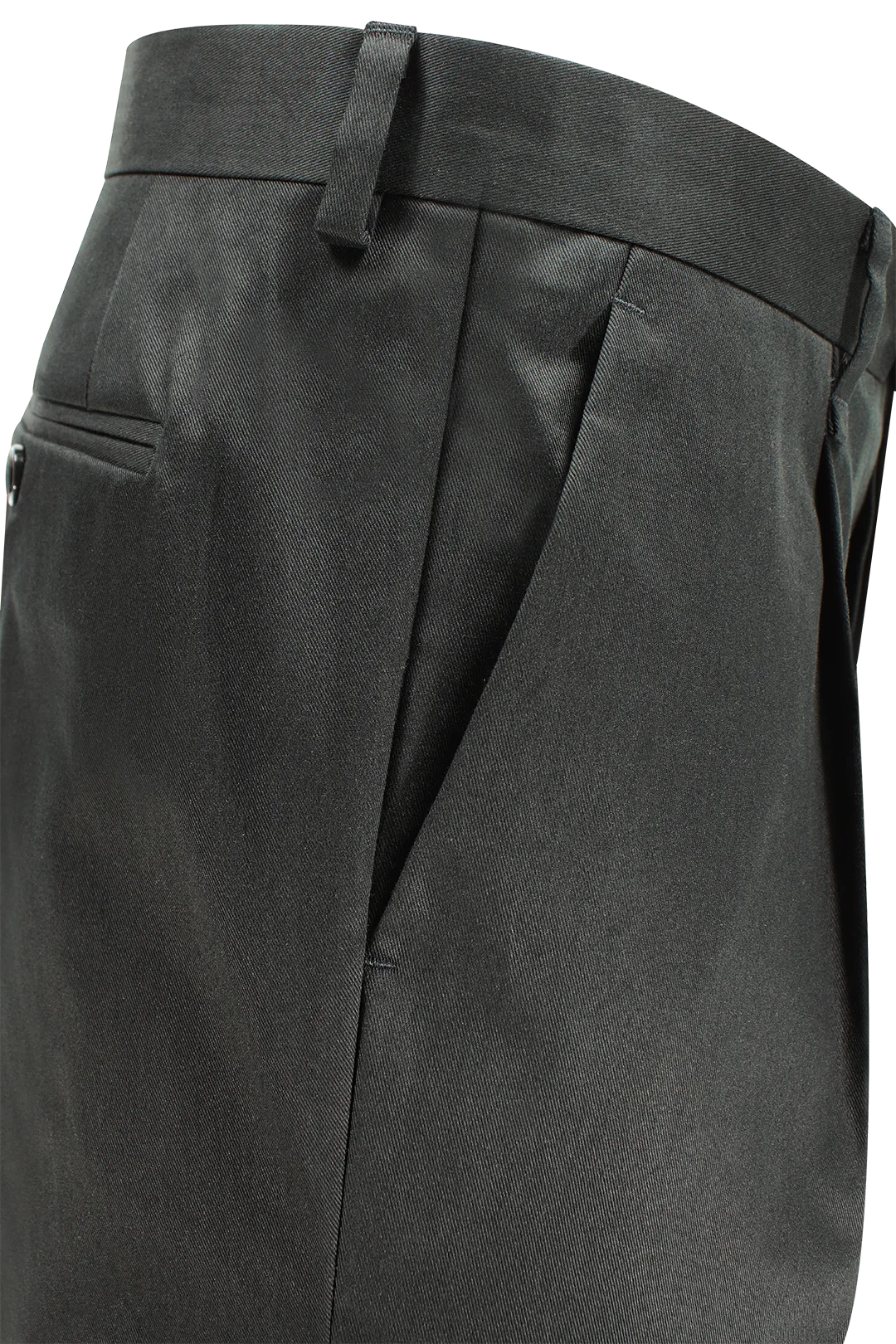 Pantalone con una pince in cotone nero tasca