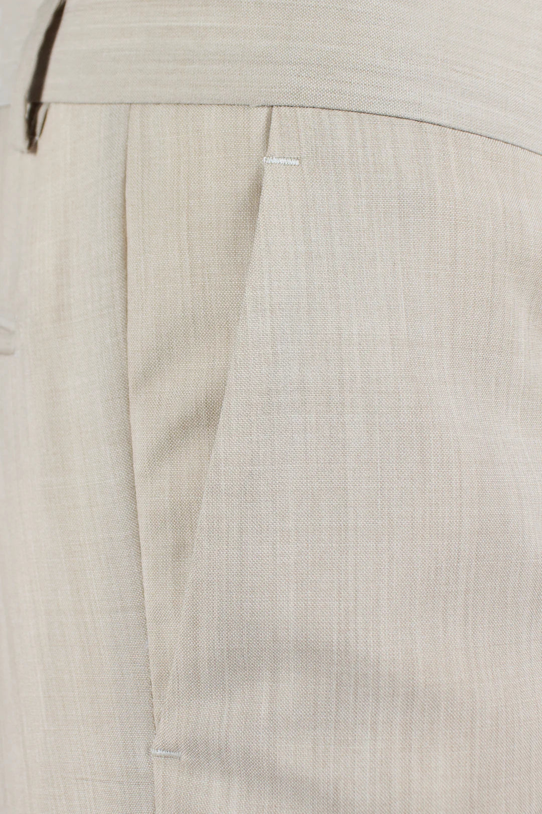 Pantalone in fresco lana beige tasca