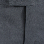 Pantalone in lana nera fantasia tono su tono patta