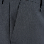 Pantalone in lana nera fantasia tono su tono tasca