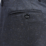 Pantalone in lana puntinata blu bottone