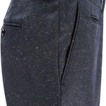 Pantalone in lana puntinata blu tasca