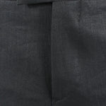 Pantalone in puro lino nero patta