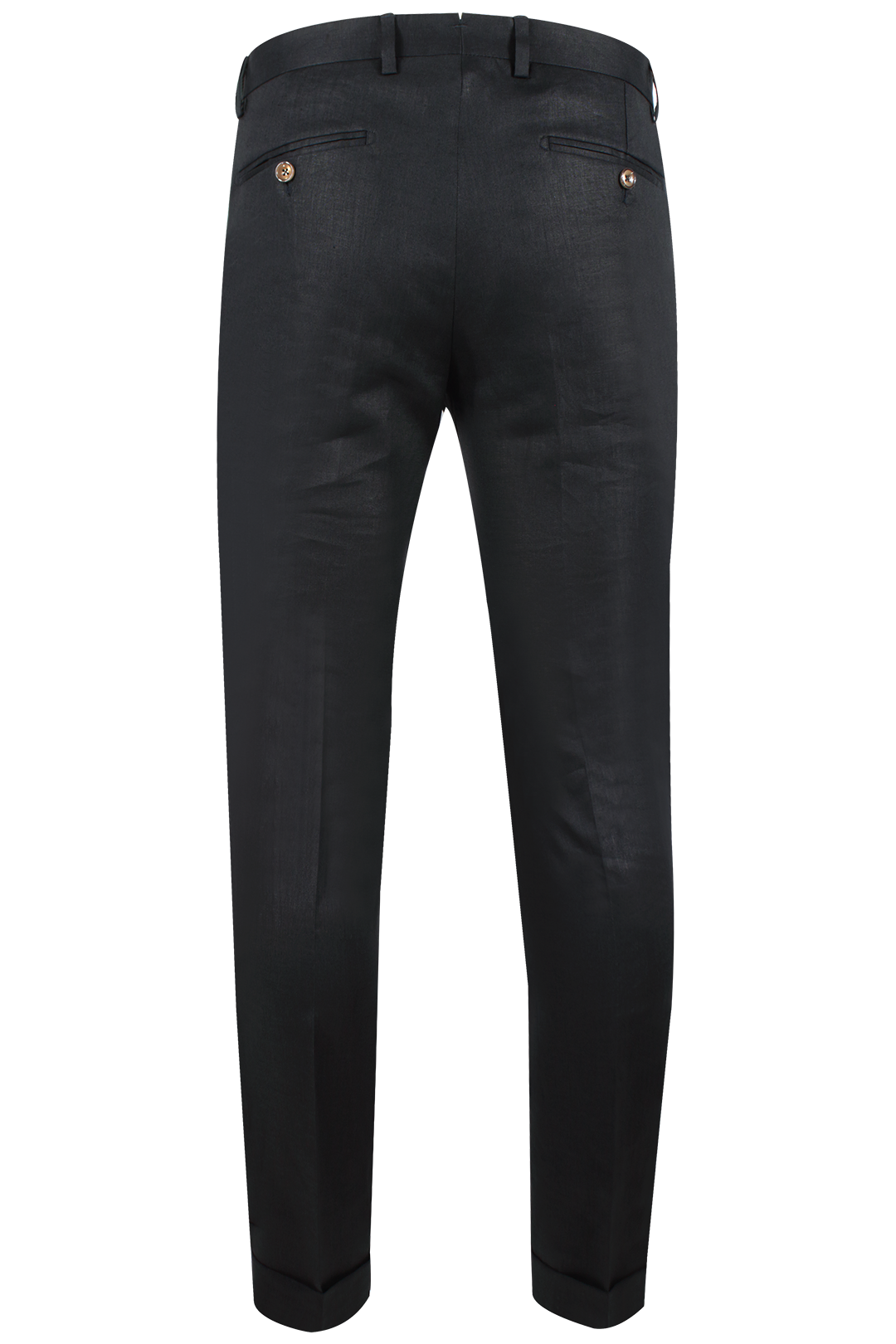 Pantalone in puro lino nero retro
