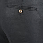 Pantalone in puro lino nero taschino