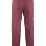 Pantalone loose fit con pince in jersey bordeaux retro