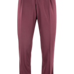 Pantalone loose fit con pince in jersey bordeaux