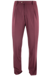 Pantalone loose fit con pince in jersey bordeaux