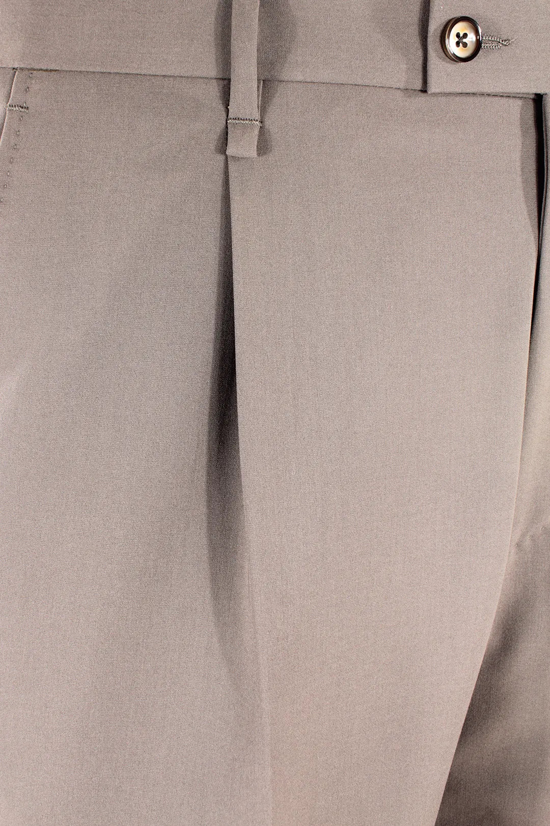 Pantalone loose fit con pince in jersey greige pince