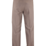 Pantalone loose fit con pince in jersey greige retro