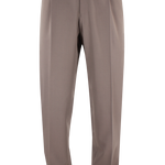 Pantalone loose fit con pince in jersey greige
