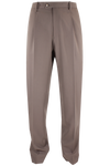 Pantalone loose fit con pince in jersey greige