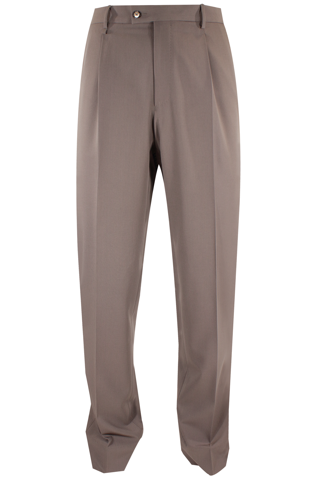 Pantalone loose fit con pince in jersey greige
