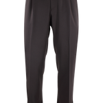 Pantalone loose fit con pince in jersey marrone