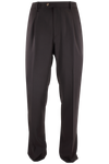 Pantalone loose fit con pince in jersey marrone