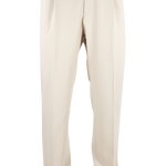Pantalone loose fit con pince in jersey sabbia