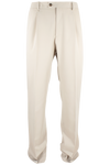 Pantalone loose fit con pince in jersey sabbia