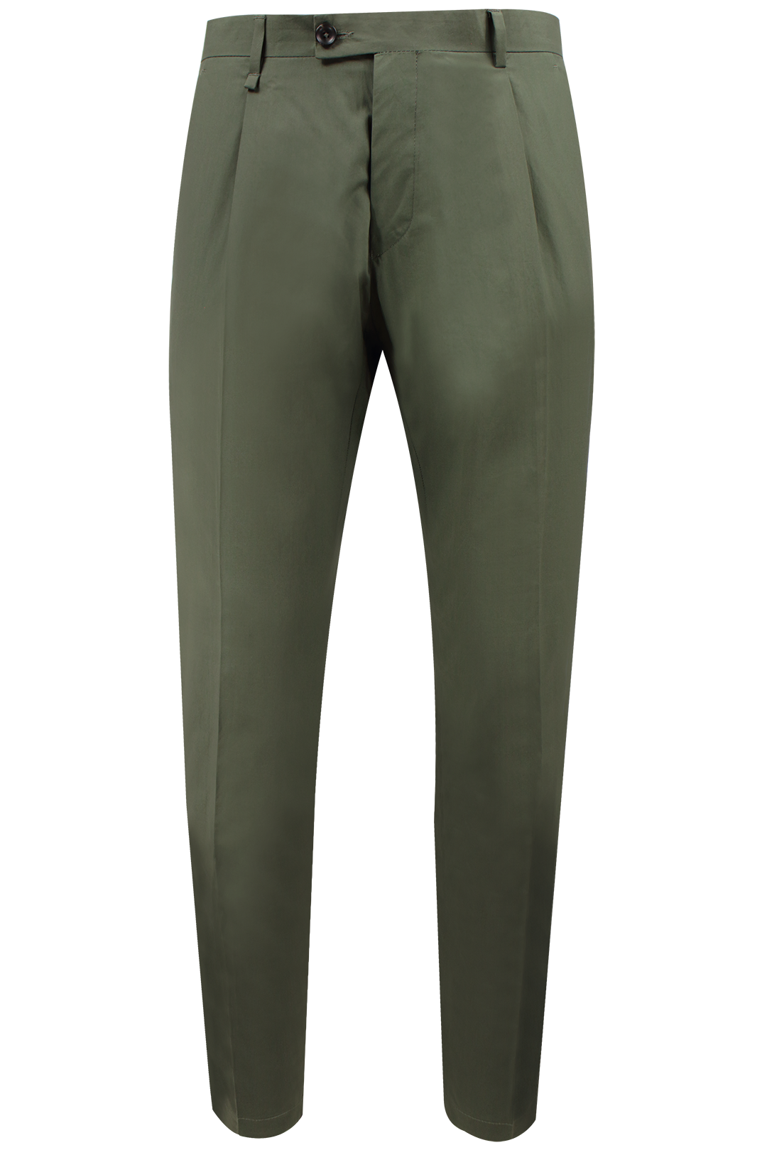 Pantalone con una pince in cotone verde