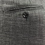 Pantalone con pince e coulisse in jersey a quadri grigio taschino