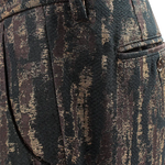 Pantalone con pince e coulisse in lana e cotone camouflage tasca