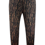 Pantalone con pince e coulisse in lana e cotone camouflage retro