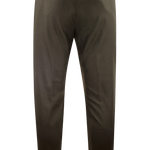 Pantalone con pince e coulisse in lana verde oliva retro