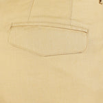 Pantalone con pince e coulisse in lino paglierino pattina