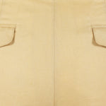 Pantalone con pince e coulisse in lino paglierino tessuto
