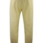 Pantalone con pince e coulisse in velluto panna retro