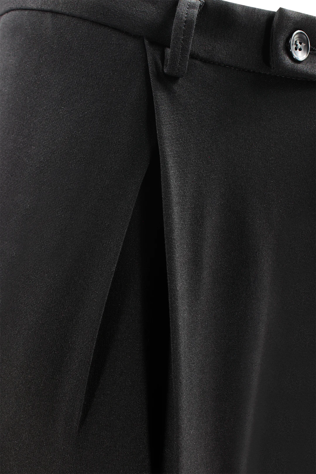 Pantalone con pince incrociata in jersey nero pince