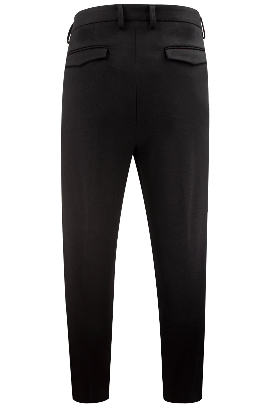 Pantalone con pince incrociata in jersey nero retro