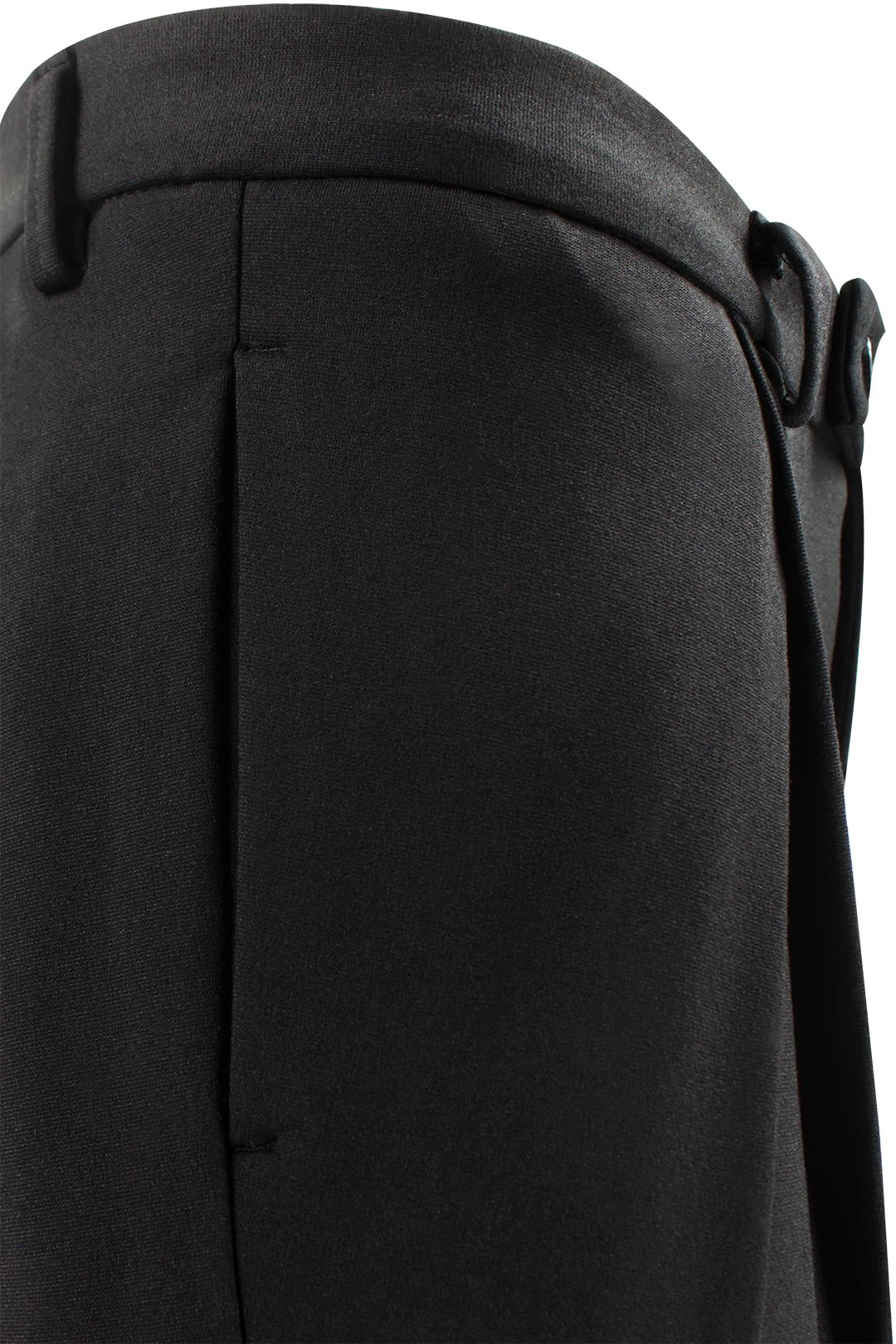 Pantalone con pince incrociata in jersey nero tasca