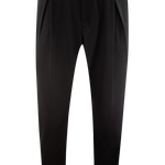 Pantalone con pince incrociata in jersey nero