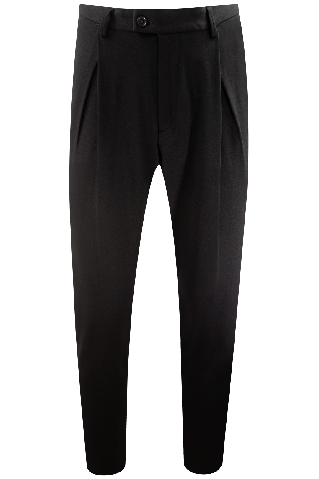 Pantalone con pince incrociata in jersey nero