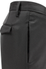 Carica l&#39;immagine nel visualizzatore Galleria, Pantalone con pince incrociata in lana nera lato