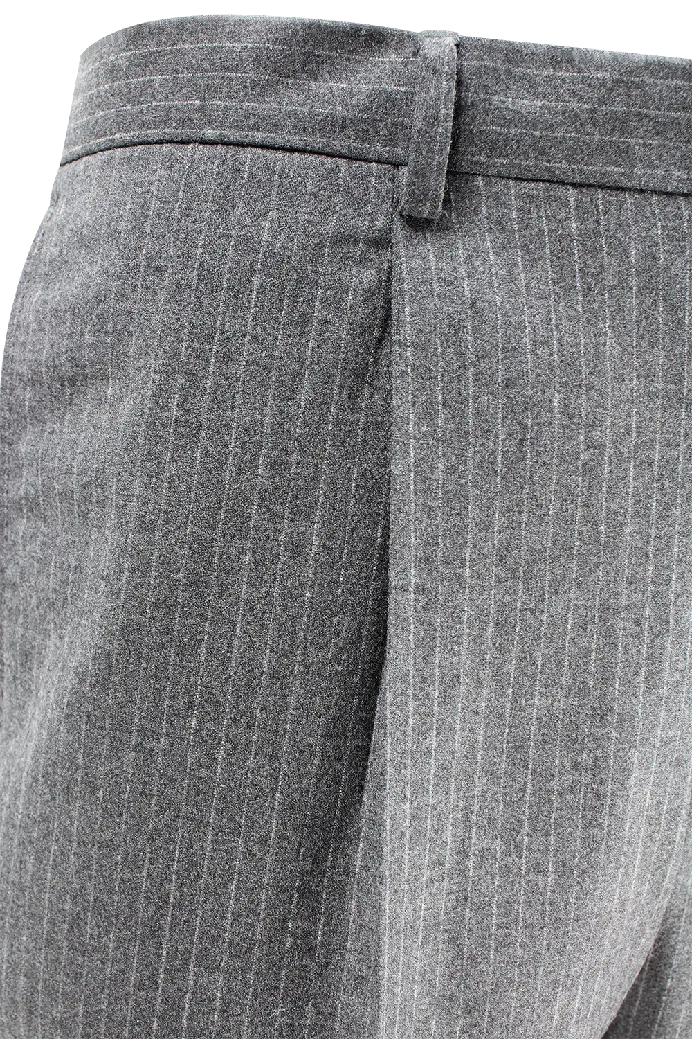 Pantalone con pince in lana antracite gessata pince