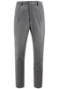 Pantalone con pince in lana antracite gessata