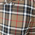 Pantalone una pince in lana tartan cammello tasca