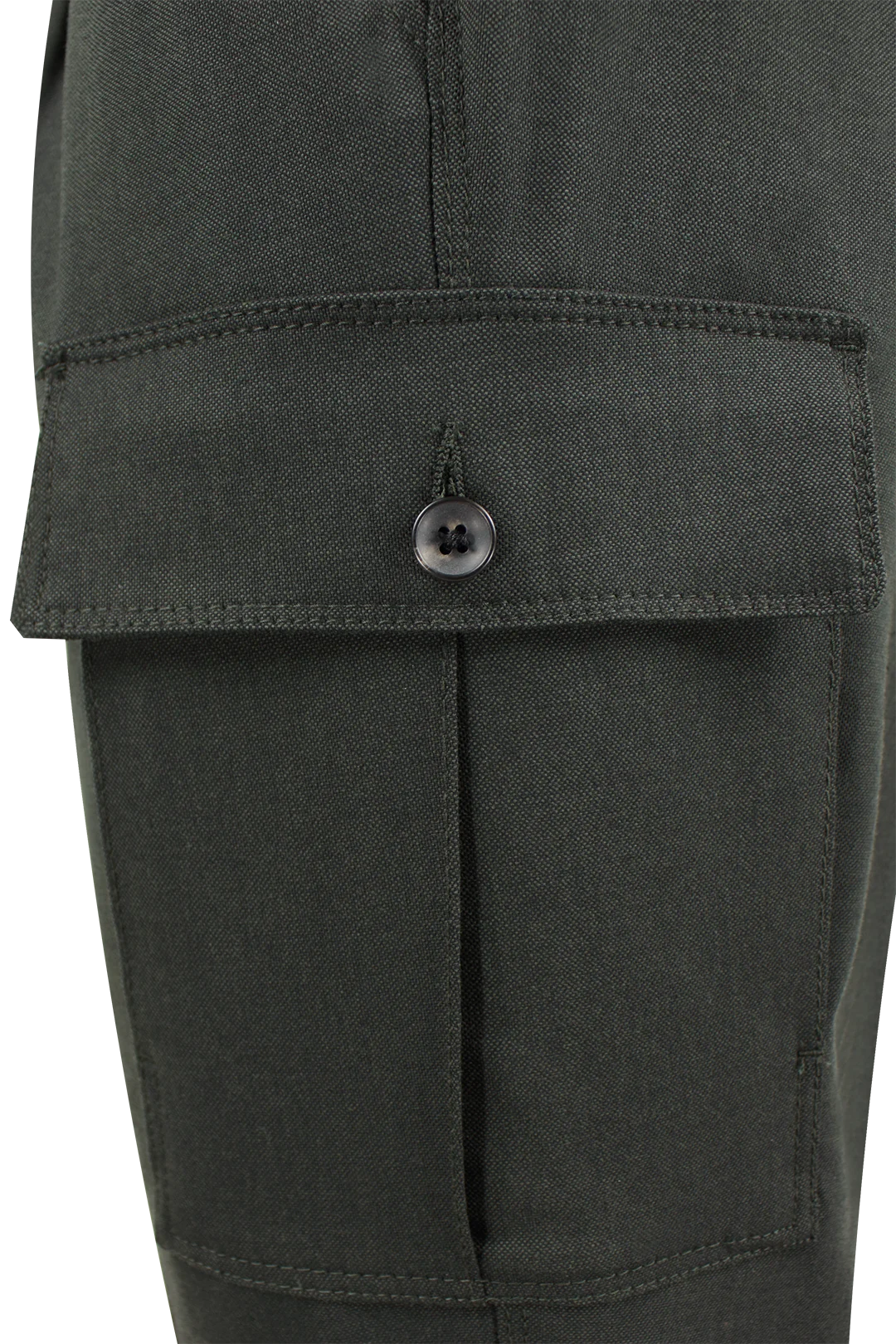Pantalone cargo in lana e cotone verde tascone