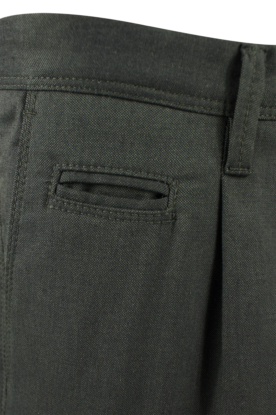 Pantalone cargo in lana e cotone verde taschino