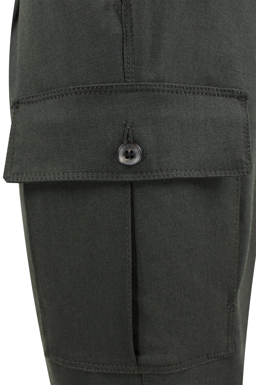 Pantalone con tasconi in lana e cotone verde tasca