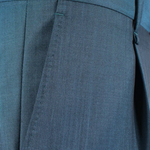 Pantalone una pince in lana mohair petrolio lato