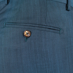 Pantalone una pince in lana mohair petrolio tasca