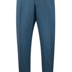 Pantalone una pince in lana mohair petrolio