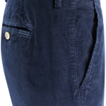 Pantalone in velluto millerighe blu lato