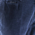 Pantalone in velluto millerighe blu taschino