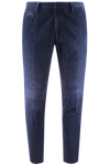 Pantalone in velluto millerighe blu